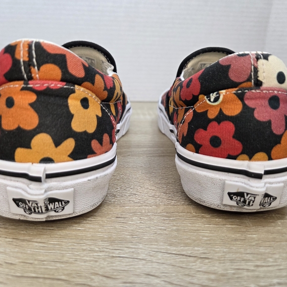 Vans Floral Slip-On Sneakers - Black, Orange, Red, White - Picture 4 of 11